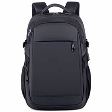 Black Laptop Backpack , Padded Water-Resistant USB Charge, Anti-theft picture