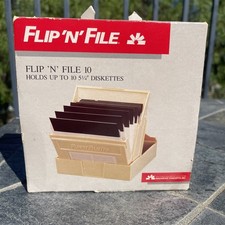 Flip N File Library Case 5.25 Floppy Disk Diskette Holder Storage Box picture