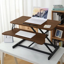 32 Inch Desk Converter, Height Adjustable Sit to Stand Riser, Dual Monitor and L picture