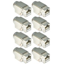 8 Pcs CAT6A RJ45 Networt LAN Ethernet 8P8C Shielded Keystone Jack 110 Punch Down picture