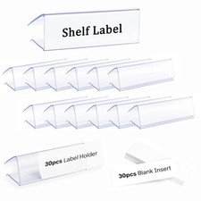 30pcs Plastic Shelf Label Holder, Clear Shelf Label Holder Wood Sign and Tag ... picture