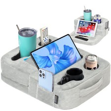 TabCouchCaddy - Couch Cup Holder Tray & Tablet Pillow Stand - Bed, Couch Caddy picture