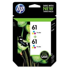 Twin HP 61 Combo Tri-Color Genuine Ink Cartridges exp2025 picture