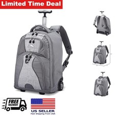 Wheeled Laptop Backpack Large Multi Compartment Fits 39 cm Laptop Silver Heather picture