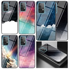 Luxury Glass Sky Moon Night Cover Case For A05 A15 A35 A55 A04 A82 A12 A13 A04 picture