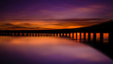 Landscape sunset scotland silhouette reflection pier uk Custom Gaming Mat Desk picture