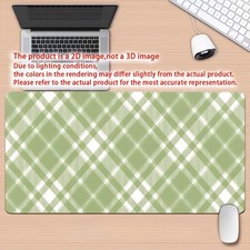 1pc Non-Slip Washable Desk Mat & Gaming Mouse Pad with Diagonal Plaid - Sage W picture