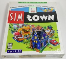 Sim Town Maxis Kids PC Game 1995 Windows 3.1 / 95 / Mac Sealed Big Box Vintage picture