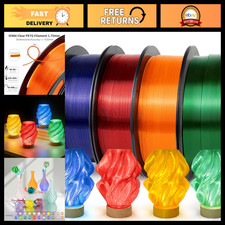 Transparent PETG Filament 1.75mm - 4kg Bundle for 3D Printing, High Strength & C picture