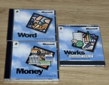 3 Microsoft Windows 95 Word Money And Works Bookshelf  1996-97 Disks picture
