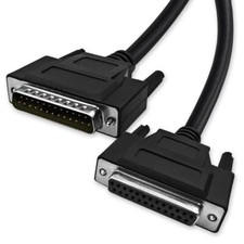 DB25 Serial Cable 25 Pin Male to Female Double Shielded 6.6 Ft Black picture