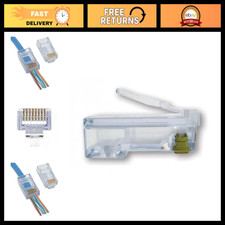 EZ-RJ45 Cat6 Connectors for Ethernet Cable Termination - 50 Pack, Easy Install picture