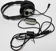 Microsoft LifeChat LX-3000 Digital USB Headset Headphones 1084 Black Tested picture