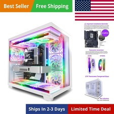 Y6 PC Case, Pre-Installed 7 Infinity Mirror PWM ARGB Fans, ATX Mid Tower Comp... picture