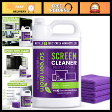 Screen Cleaner Spray Refill 1 Gallon + 4 Microfiber Cloths for TV, Laptop, Phone picture