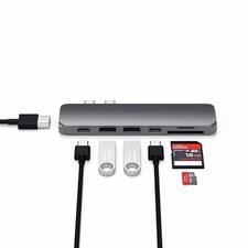 Satechi Aluminum USB-C Pro Hub Adapter ST-CMBPM Space Grey MacBook Pro & Air picture