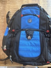 SHRRADOO 50L Extra Large Travel Laptop Backpack Blue Black USB Port Fits 17