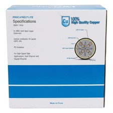 LinkedPRO PROCAT6EXTLITE Cat6 UTP Outdoor Bulk Cable | 23 AWG Solid Copper picture