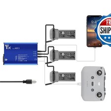 Hanatora Parallel Charger DJI Air 3S,Air 3,Rapid Simultaneous Battery Charging picture