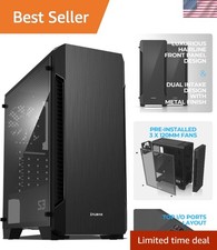 S3 Compact ATX Mid-Tower Desktop PC Case, 3X 120mm Fans, Black picture