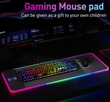 Wireless Charging RGB Gaming Mouse Pad 15W 14 Modes 800x300mm Large Waterproof picture