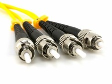 5m ST-ST Duplex 9/125 OS2 Singlemode Fiber Optic Patch Cable OFNR Yellow 16FT picture