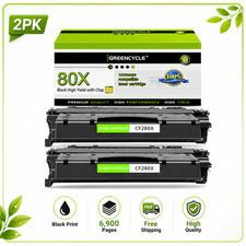 2 Pack 80X CF280X High Yield Laser Toner for HP M401dn M401n M425dn M401a M401dw picture