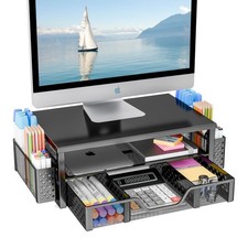 Desk Organizer and Accessories, 2-Tier Computer Monitor Stand Riser with Drawer picture