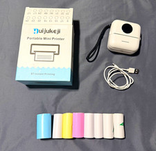 Huijukeji Portable Mini Mobile Printer, Bluetooth Thermal, Black & White picture