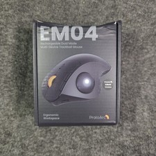 ProtoArc EM04 Ergonomic Wireless Trackball Mouse Open Box Bluetooth USB-C Tested picture