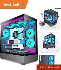 F1 Stylish Black Mid-Tower PC Case with RGB Lighting & Dust Filter Efficiency picture