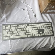TeckNet Wireless Slim Keyboard TK-KB005 Portable White Silver QWERTY English picture