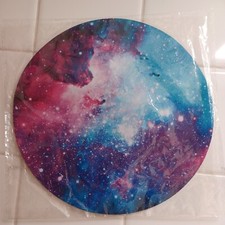 Round Purple Nebula Space Galaxy Mouse Pad For Computer PC Gaming, Non Slip NEW picture