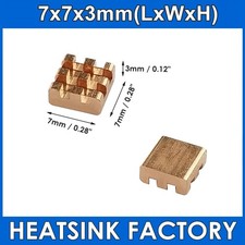 7x7x3mm Pure Copper Heatsink for cooling PCB CPU IC VRM without tape picture