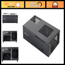 Slim Mini-ITX Computer Case - Silent HTPC, Black, Compact Design for Home Theate picture