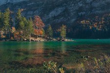 Landscape trees river fall mountains nature rocks water Custom Gaming Mat Desk picture