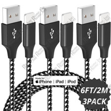 3 Pack Fast Charger Cable Heavy Duty For iPhone 13 12 11 X XR 8 7 Charging Cord picture