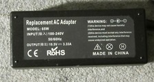 65 Watt Replacement OEM AC Adapter 100-240V 19.5 V 3.33 A - TESTED picture