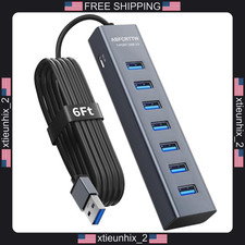 7-Port USB 3.0 Aluminum Hub with 6ft Cable for Desktop and PC picture