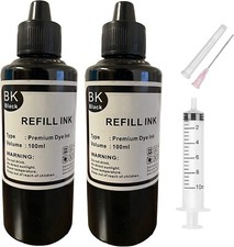 2x100ml Black Refill ink Canon PG-275 CL-276 Ink Cartridges Black TS3520 TS3522 picture