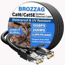 Cat 6 Outdoor Ethernet Cable 200Ft, 24AWG 10Gbps LLDPE Direct Burial Network picture