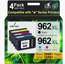 Sailner 962XL Compatible Ink Cartridge 4 Pack BK/C/M/Y for HP 9010 9012 picture