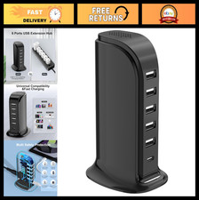 6-Port USB Charger Block, Type C Charging Hub for Phone, Tablet, Gaming - Compac picture