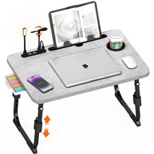 Light Stone Adjustable Laptop Desk Bed Table USB Foldable Breakfast Tray picture