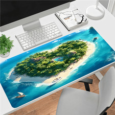 1pc Romantic Heart-Shaped Island Print Design Non-Woven Fabric Keyboard Mouse picture