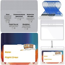 YooNotee 50 Sets VBS Name Tags Kit RHO1470 Galaxy Theme with Lanyard & Waterpro picture