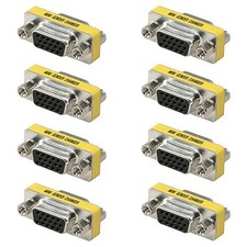 8x DB15 HD D-SUB 15 Pin VGA SVGA Female Mini Gender Changer Coupler Gold Plated picture
