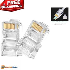Durable 100 Count RJ45 Pass Through Connectors for Effortless Network Wiring picture