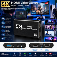 4K HDMI Video Capture Card USB 3.0 1080P 60FPS Loop Out Mic Gaming PC PS5 picture