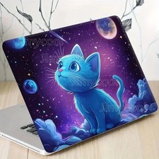 2pcs Computer Light Beige New Space Cat Notebook Sticker PVC Material picture